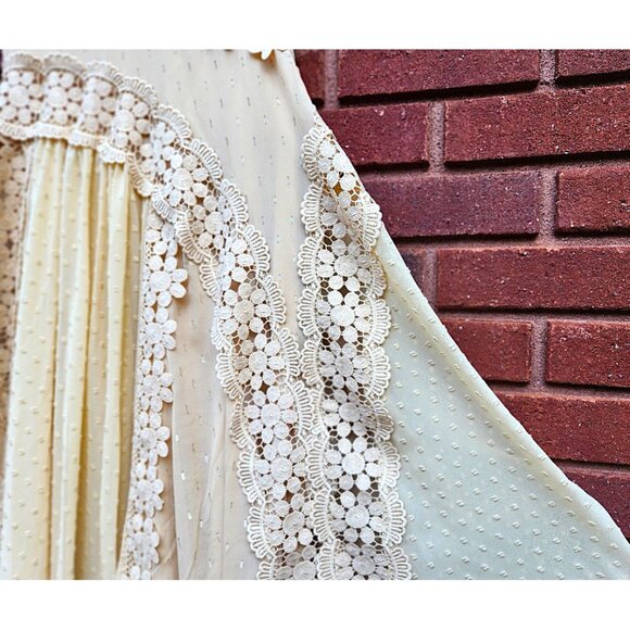 Free People Bali Keely Embroidered Dots Lace Chiffon BoHo Maxi Dress Sz XS - NWT - Picture 7 of 11